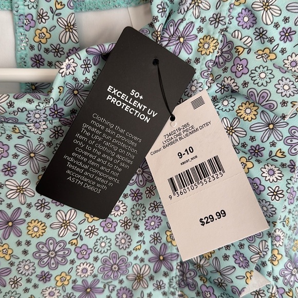 Cotton On Kids Floral Ruffle Long Sleeve Swimsuit - Picture 5 of 9